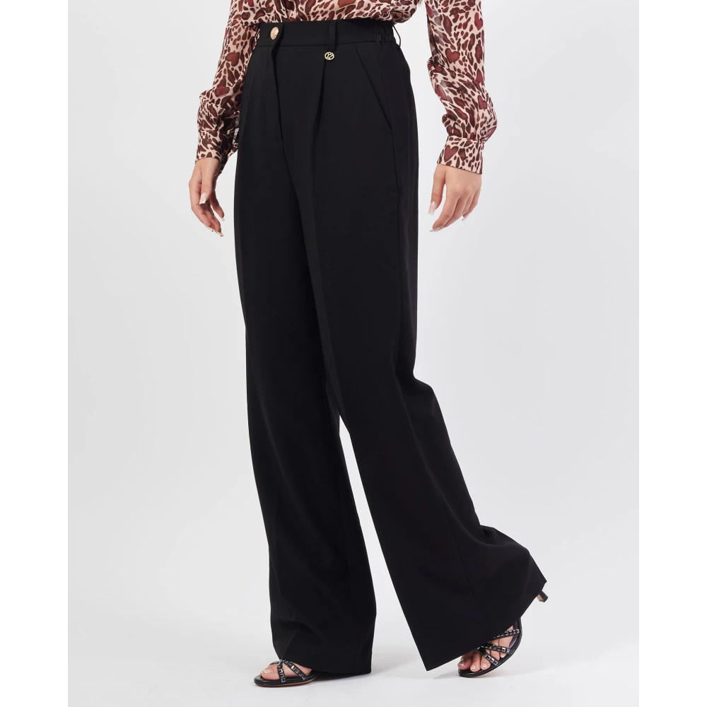 YES ZEE Zwarte Chino met Elastische Taille Black Dames