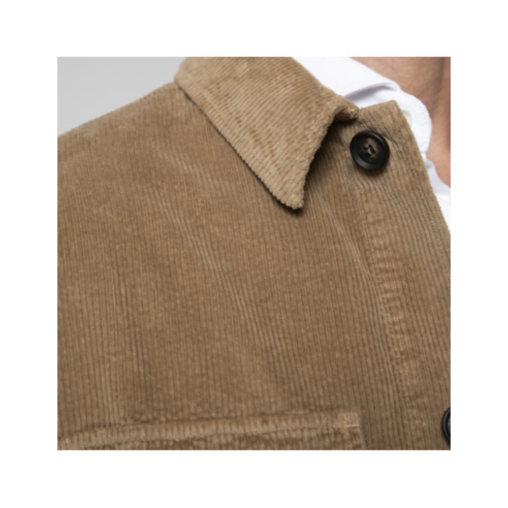 Mason's Bruine Corduroy Overshirt met knoopsluiting Brown Heren