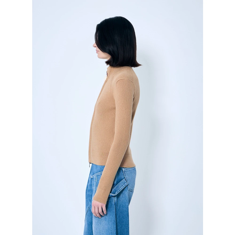 JW Anderson Ritssluiting Gebreide Vest Beige Dames