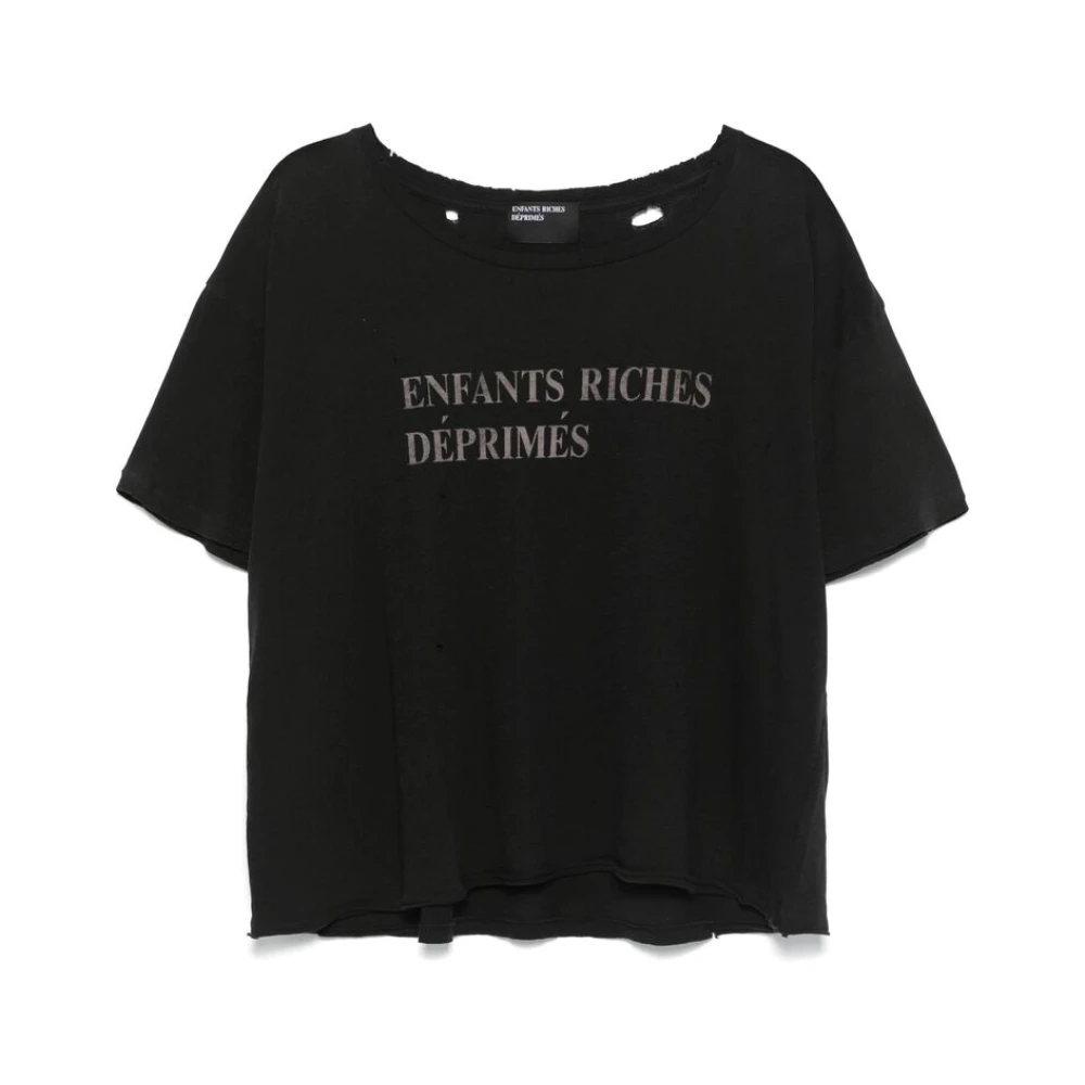 Enfants Riches Déprimés Zwarte Versleten Crew Neck T-shirt Black Heren