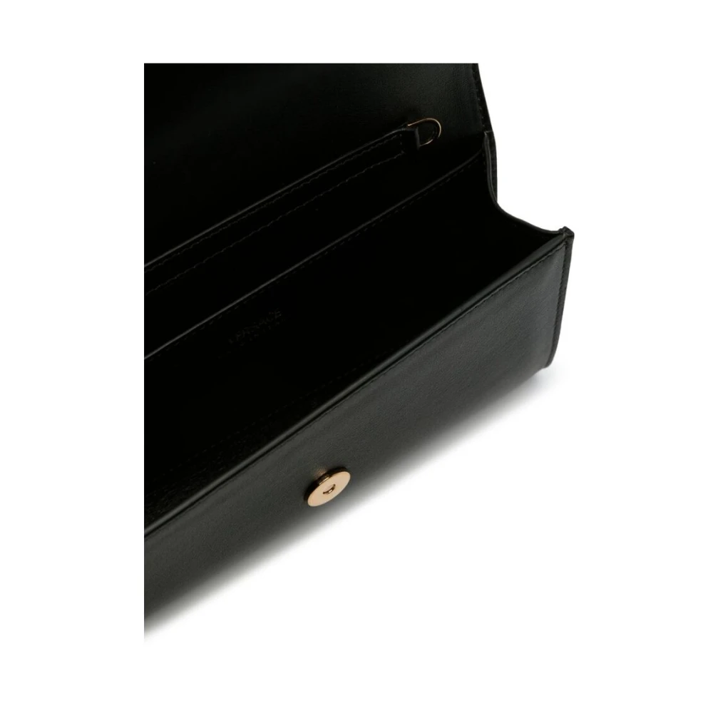 Versace Zwarte Kalfsleren Schouderportemonnee Black Dames