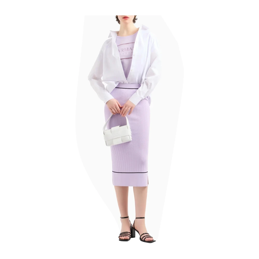 Emporio Armani Witte Geborduurde Overhemd met Lange Mouwen White Dames