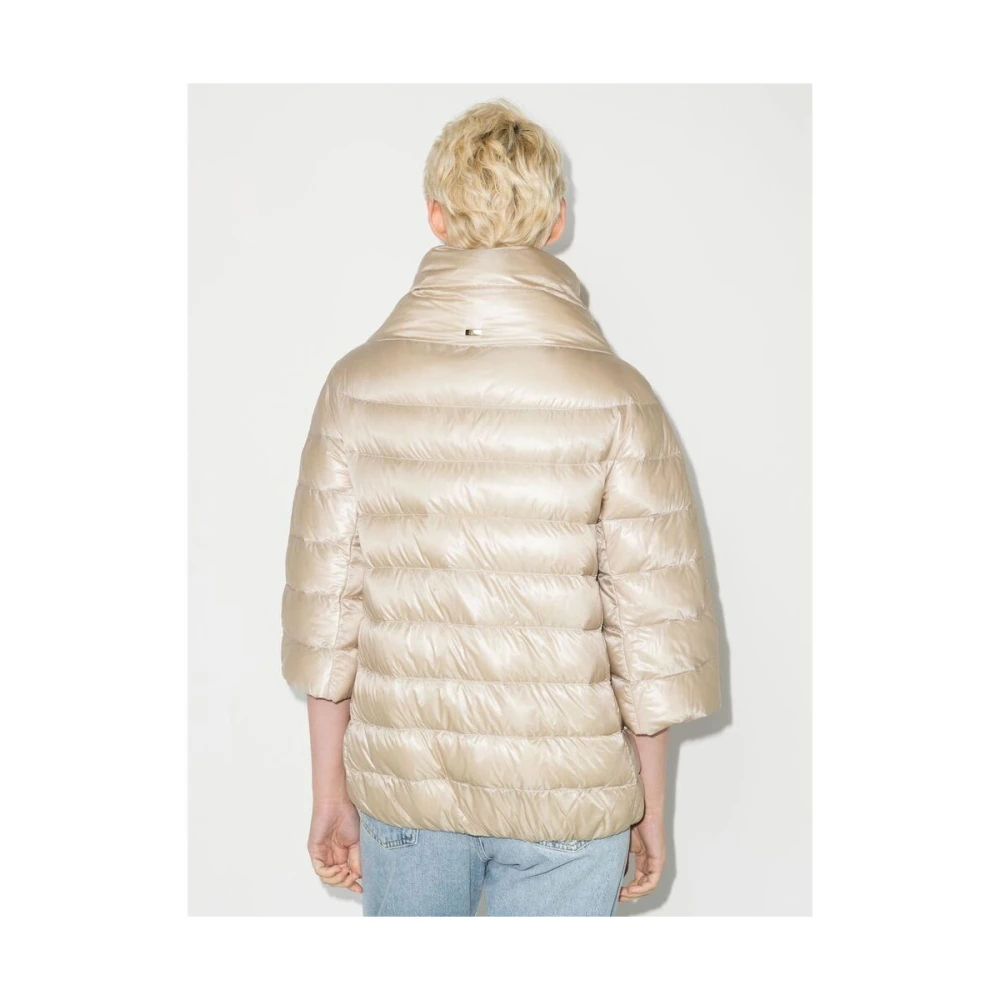 Herno Beige Gewatteerd Hoognek Buitenkleding Beige Dames