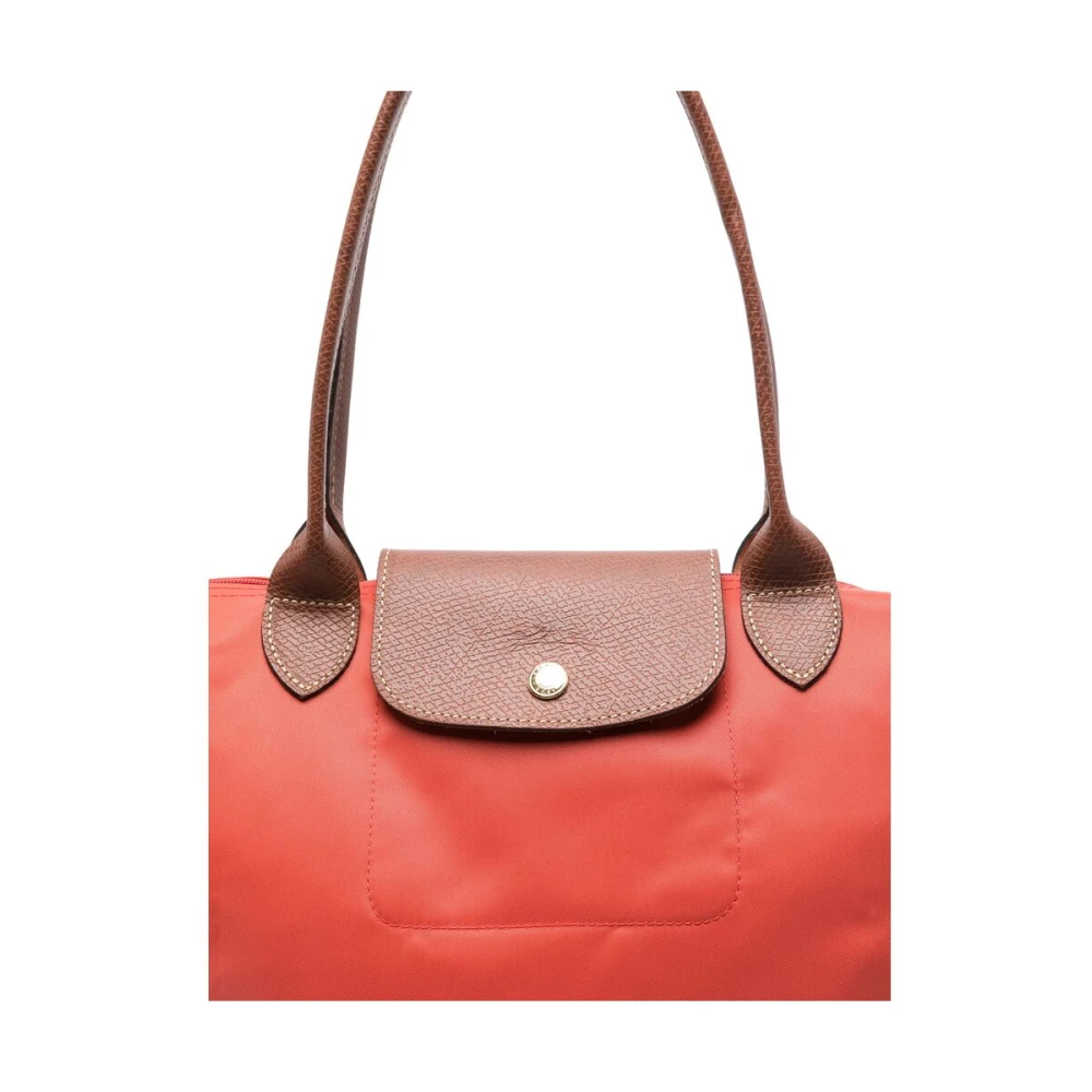 Longchamp Rode Canvas Opvouwbare Top Handtas Red Dames