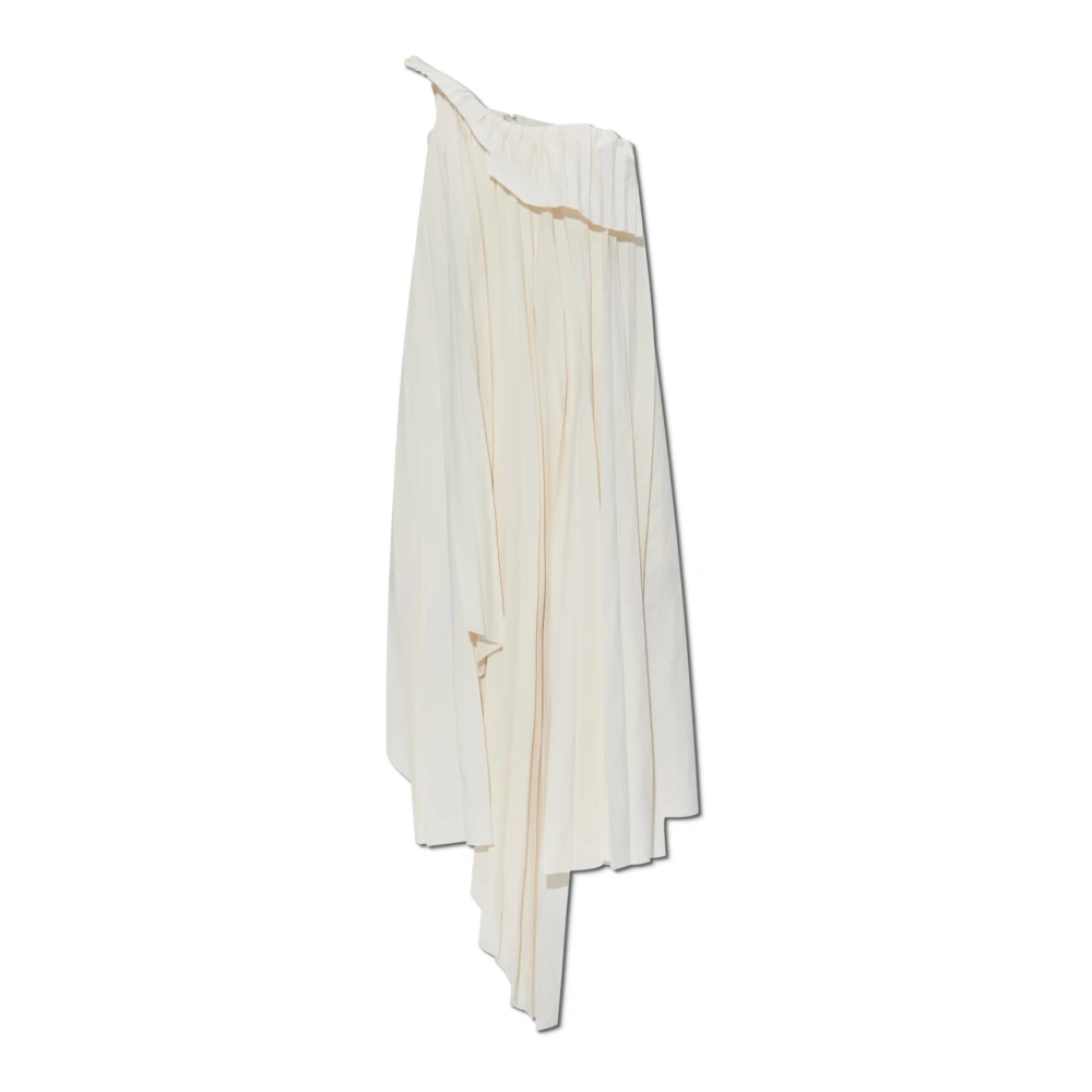 Alexander mcqueen Geplooide off-shoulder jurk Beige Dames