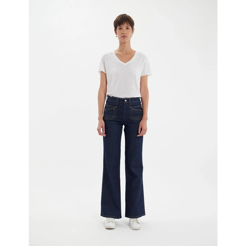 Ines De La Fressange Paris Rick Denim Navy Jeans Blue Dames