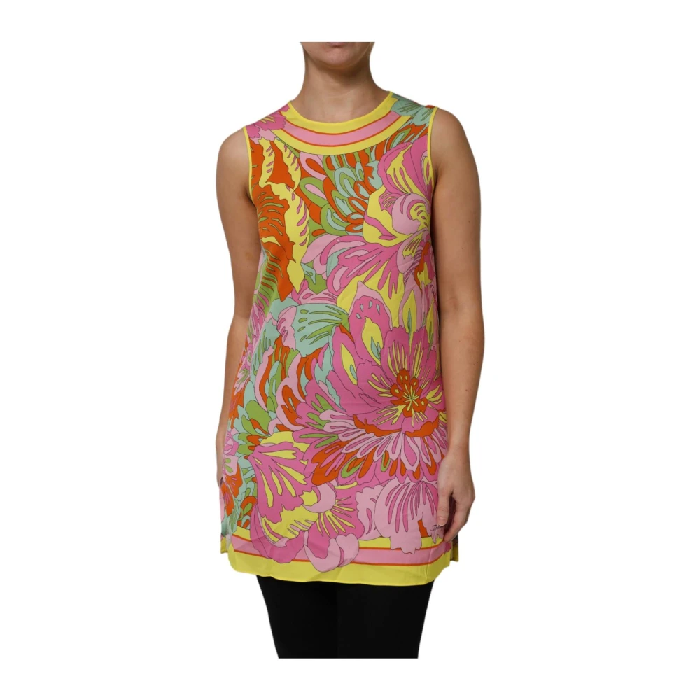 Dolce & Gabbana Women's Multicolor Floral Sleeveless Top - Sleeveless Tops - 2XL - Tops