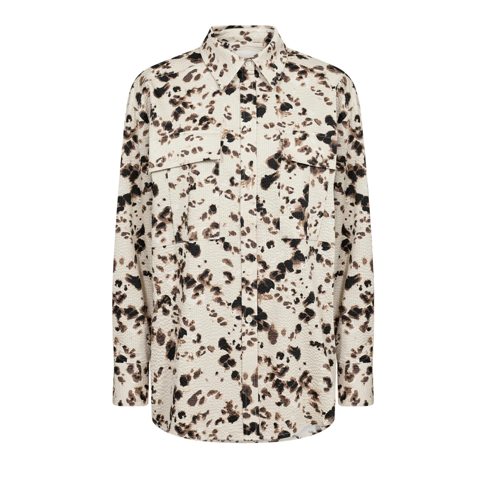 Part Two Leopard Print Oversized Shirt Blouse Multicolor Dames