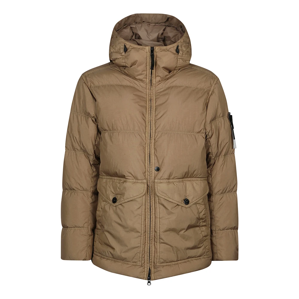 Stone Island Warme Winter Donsjas Brown Heren