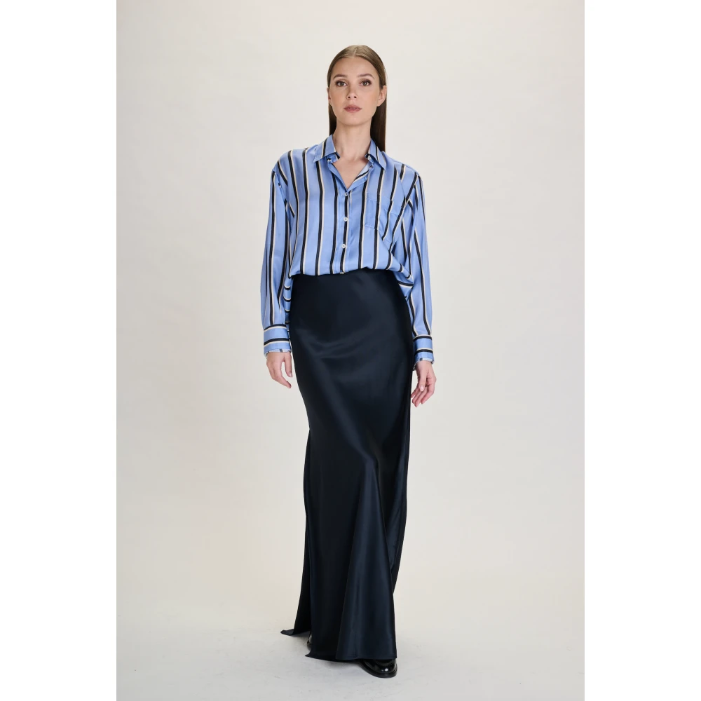 March23 Maxi-rok met bloemenprint Blue Dames