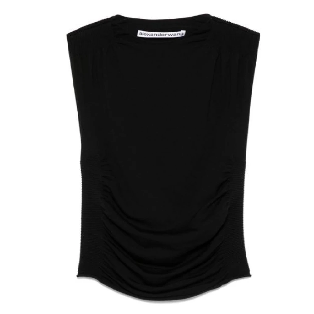 Alexander wang Gerimpeld Hemdje in Zwart Black Dames