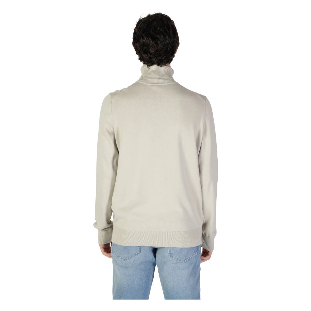 Hugo Boss Heren Trui Herfst Winter Collectie Katoen Kasjmier Mix Beige Heren