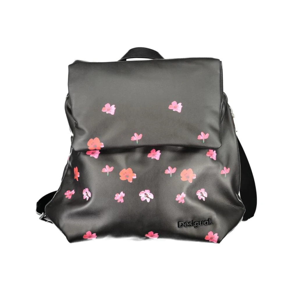 Desigual Zwarte Polyethyleen Rugzak met Verstelbare Banden Black Dames