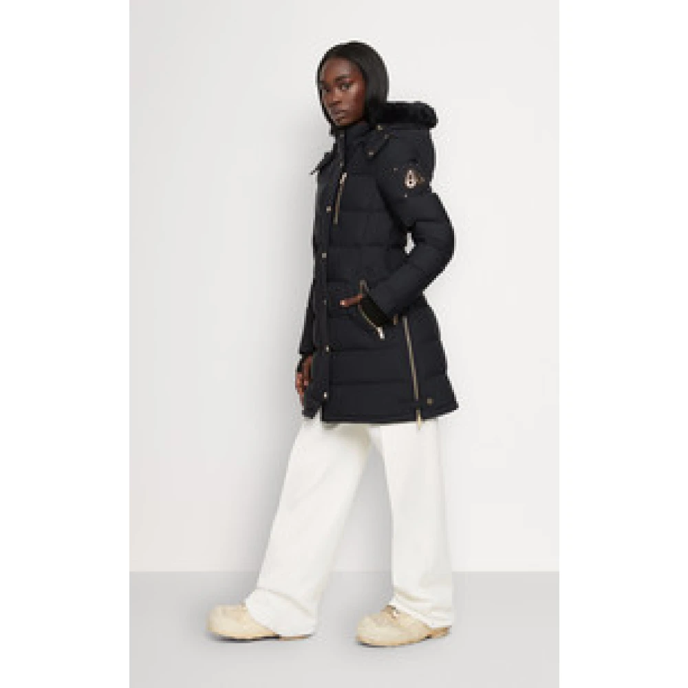 Moose Knuckles Warme Zwarte Watershed Gold Puffer Jas Black Dames