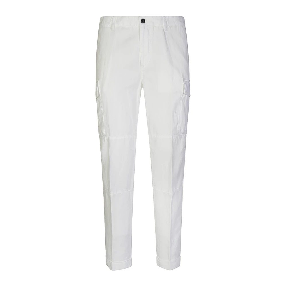Eleventy Cargo broek in lyocell linnen en katoen White Heren