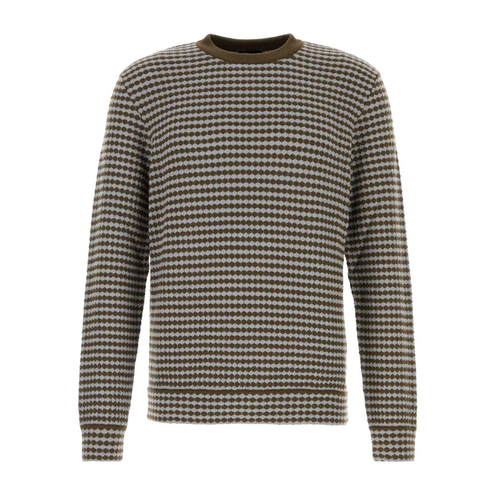Giorgio Armani Stijlvol Geborduurde Wollen Trui Multicolor Heren