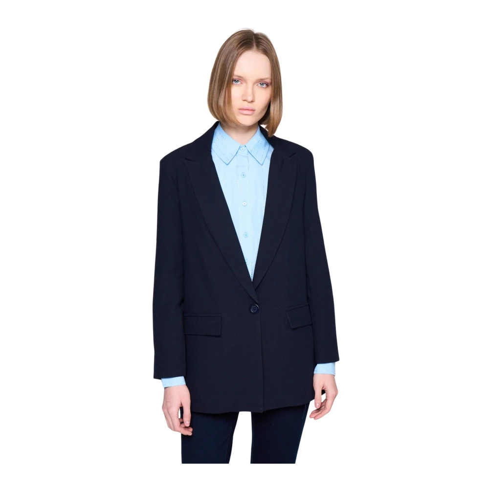 Silvian Heach Klassieke Blazer met Zijzakken Blue Dames