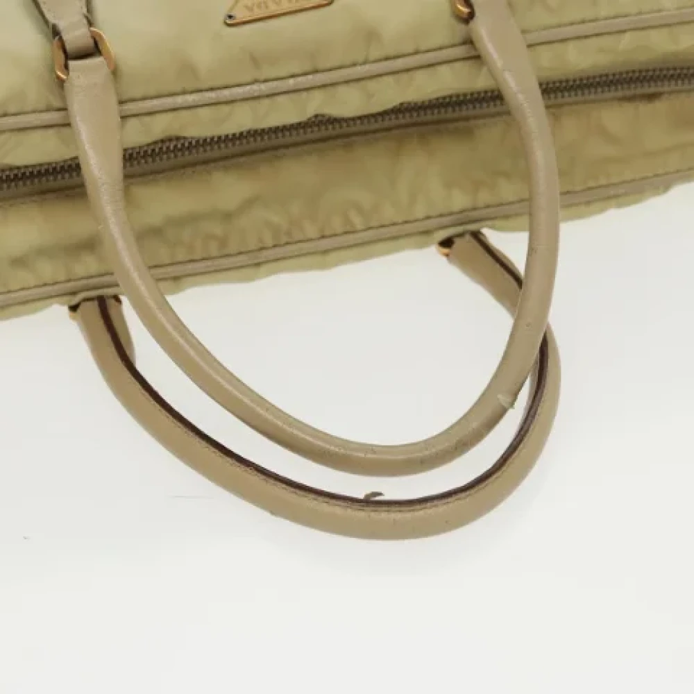 Prada Vintage Pre-owned Nylon prada-bags Beige Dames
