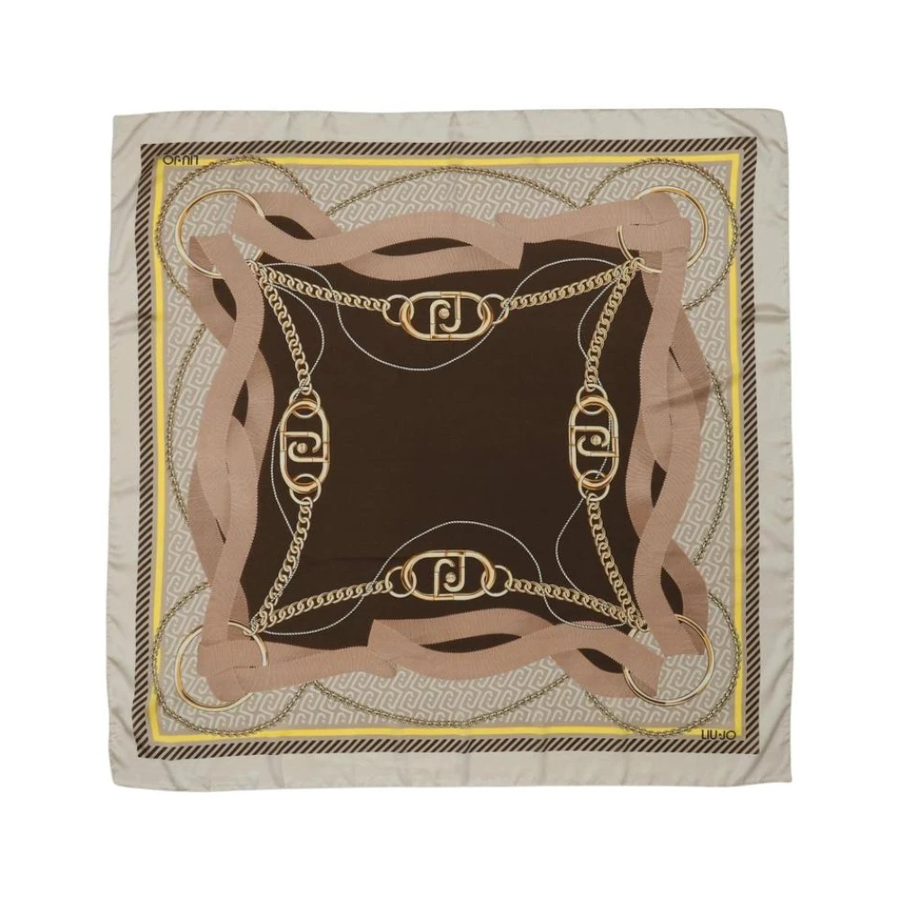 Liu Jo Women's Multicolor Scarves, One Size, Printed Polyester Square Scarf With Abstract Pattern