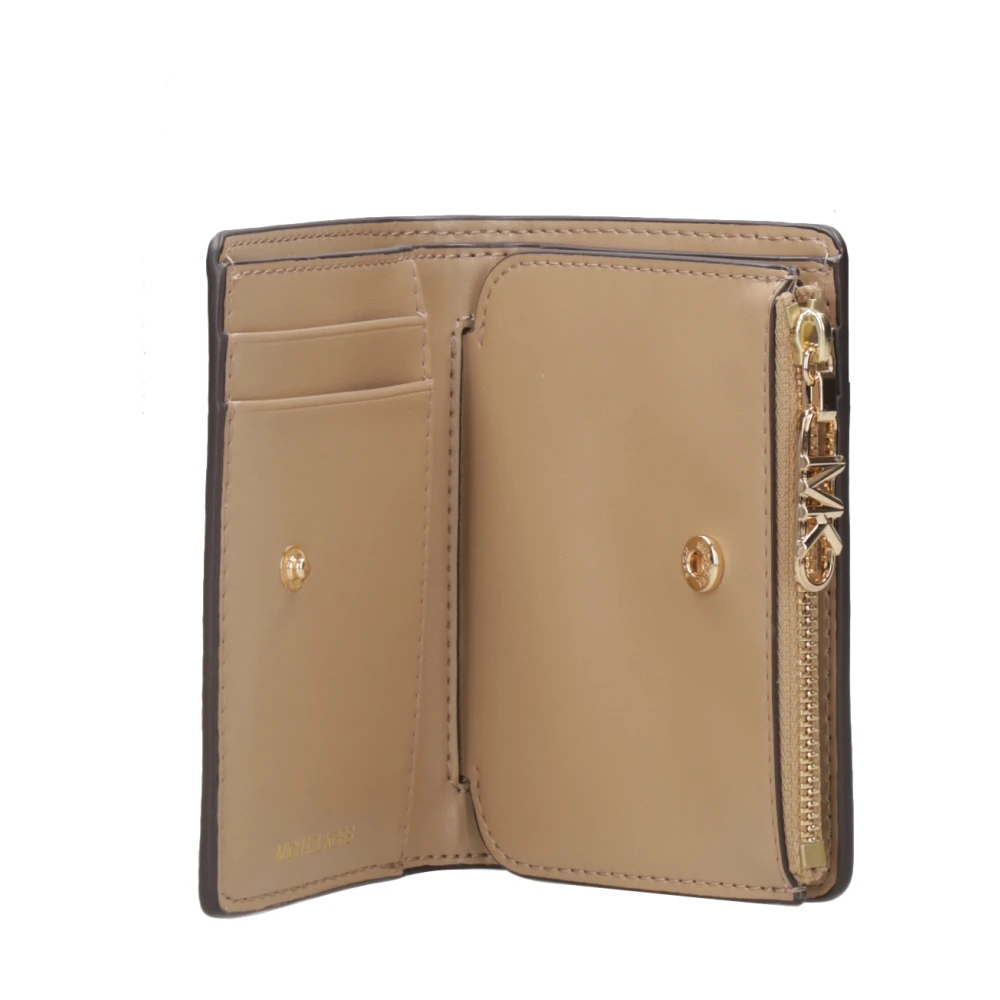Michael Kors Portemonnee van Gelaagd Leder met Druksluiting Brown Dames
