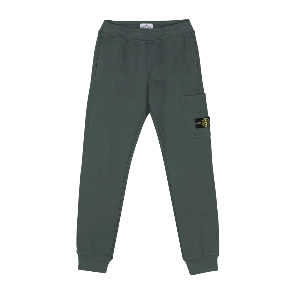 Stone Island Green Sweatpants, Male, 8 Y, Cotton Fleece Trousers