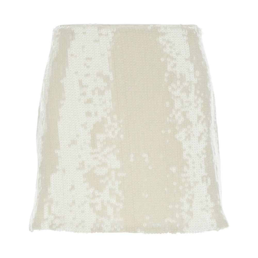 Rotate Birger Christensen Witte Pailletten Mini Rok White Dames