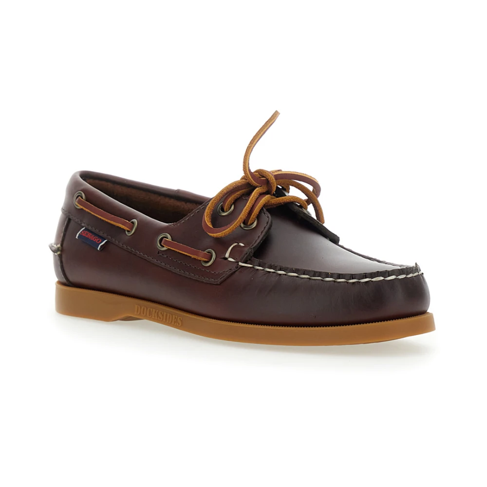 Sebago Kvinno Brun Skor Dam, 37 1/2 Eu, Läder, Docksides Portland Waxed