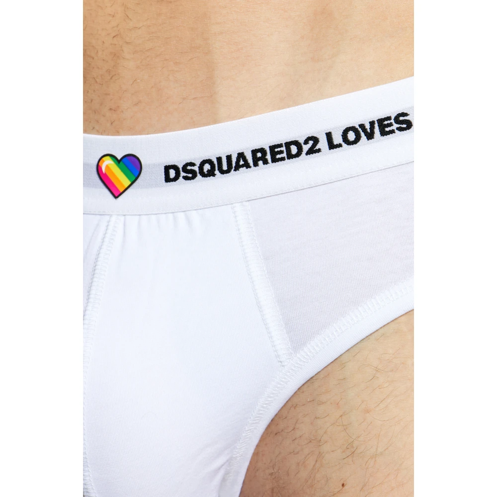 Dsquared2 Twee-pack slips met logo White Heren