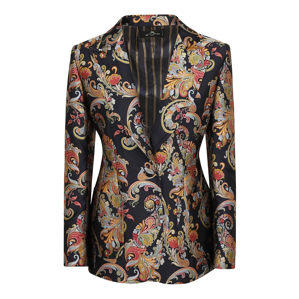 ETRO Zwarte jas voor vrouwen Aw24 Multicolor Dames