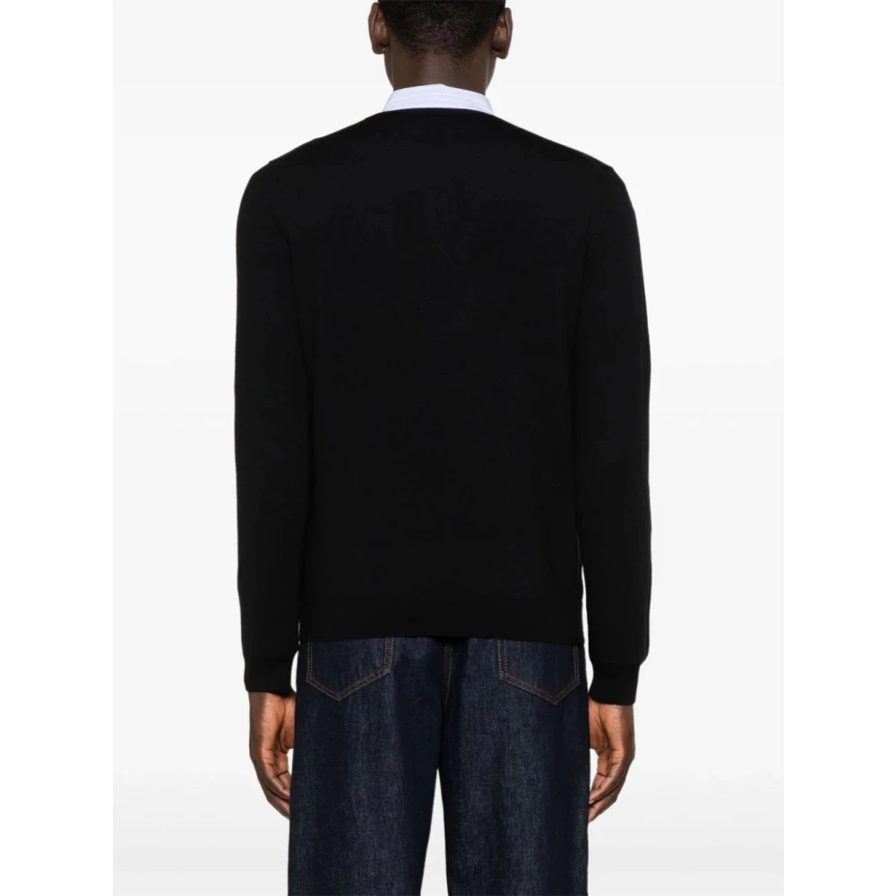 Zanone Zwarte trui met ronde hals Black Heren
