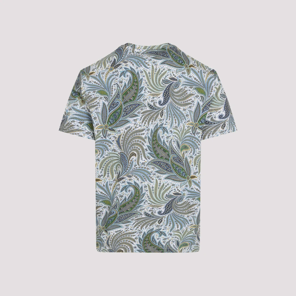 ETRO Blauw Print T-Shirt Roma Stijl Multicolor Heren