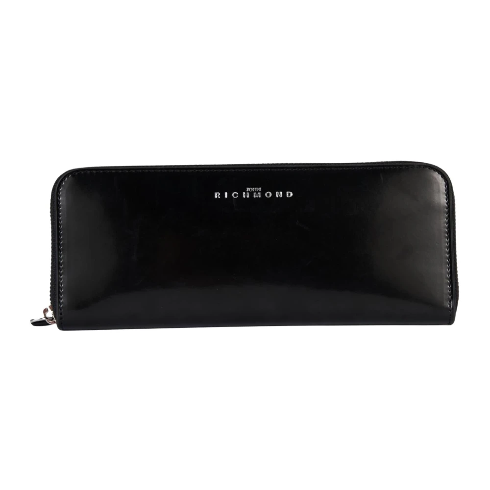 John Richmond Portemonnee met rits en logo Black Dames
