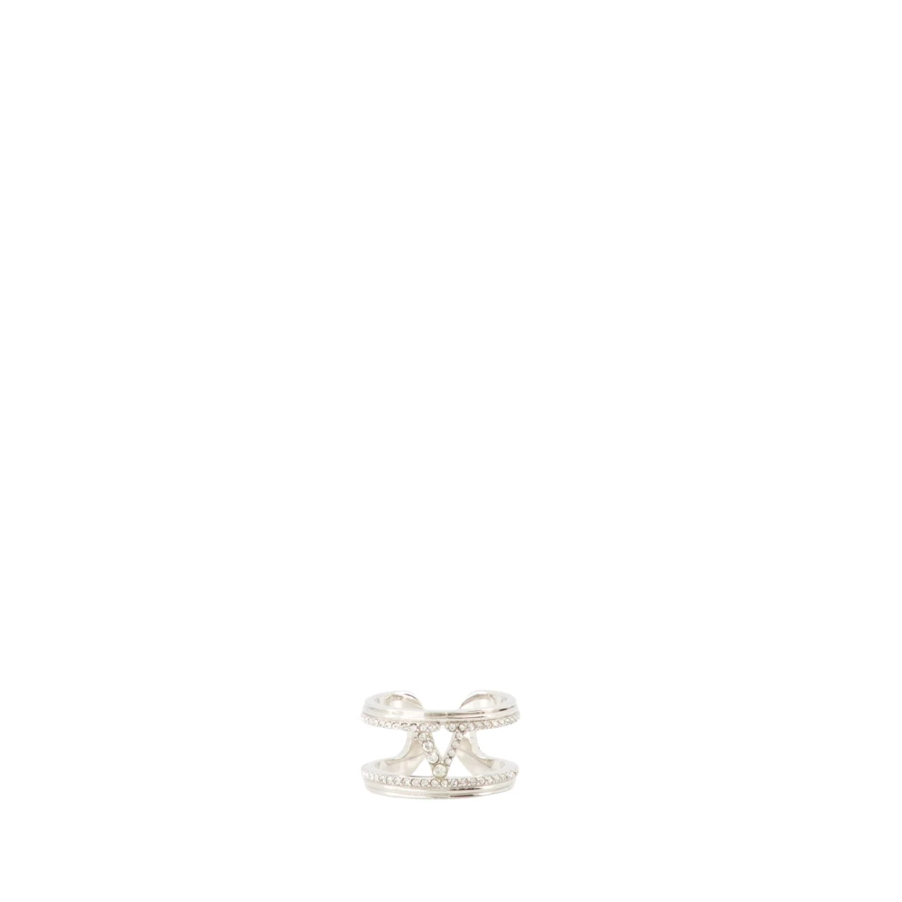Valentino Garavani Women's Silver Ovalette Ring With Swarovski Crystals