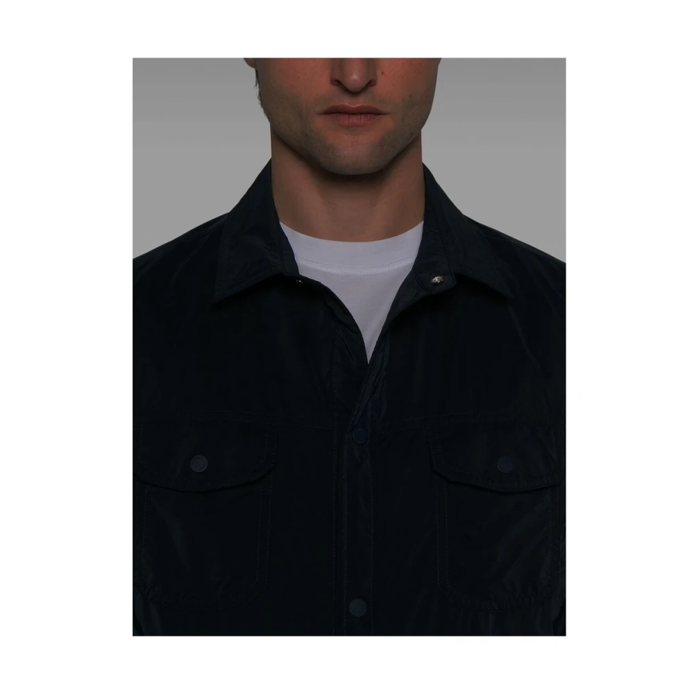 Moorer Navy Blue Buitenkleding met Drukknopen Blue Heren