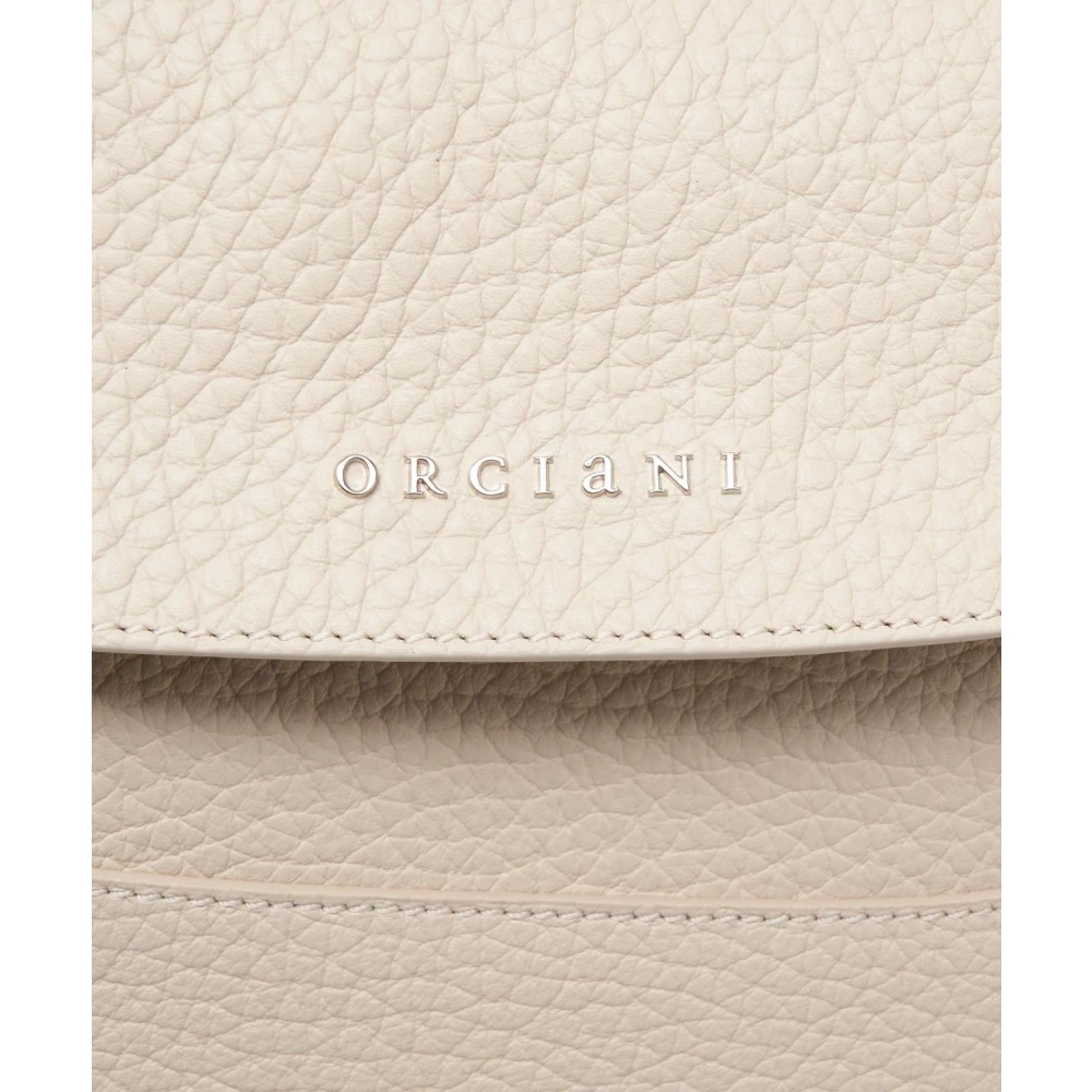 Orciani Stijlvolle Beige Leren Schoudertas Beige Dames