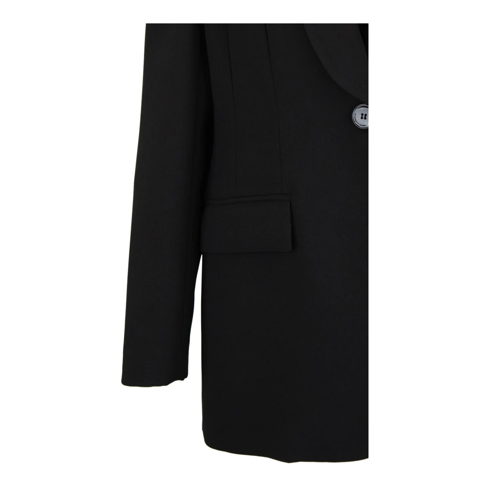 Elisabetta Franchi Diepe V-hals Geknoopte Blazer Black Dames