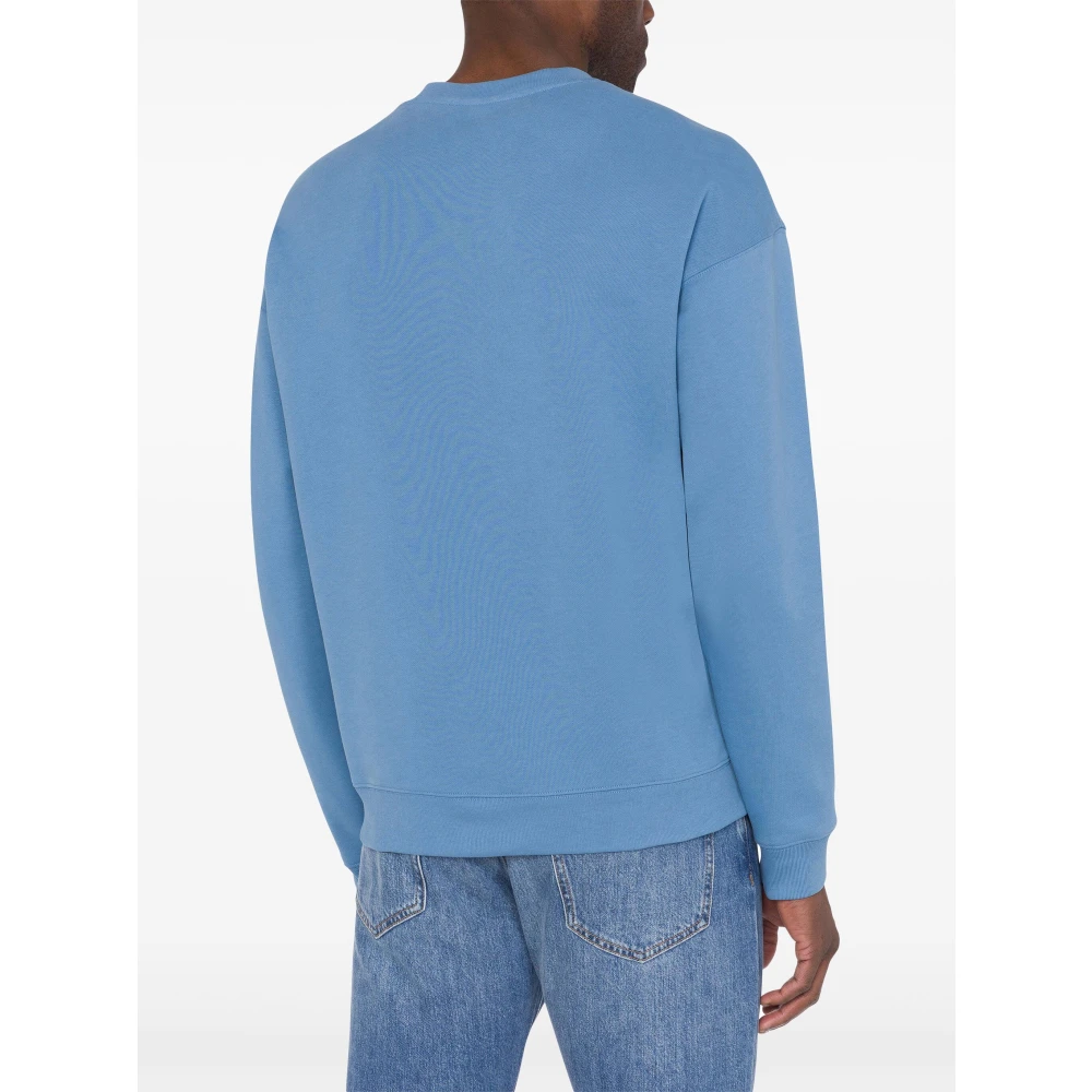 Moschino Heldere Blauwe Klassieke Logo Sweater Blue Heren