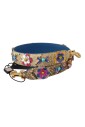 python-leather-floral-studded-shoulder-strap
