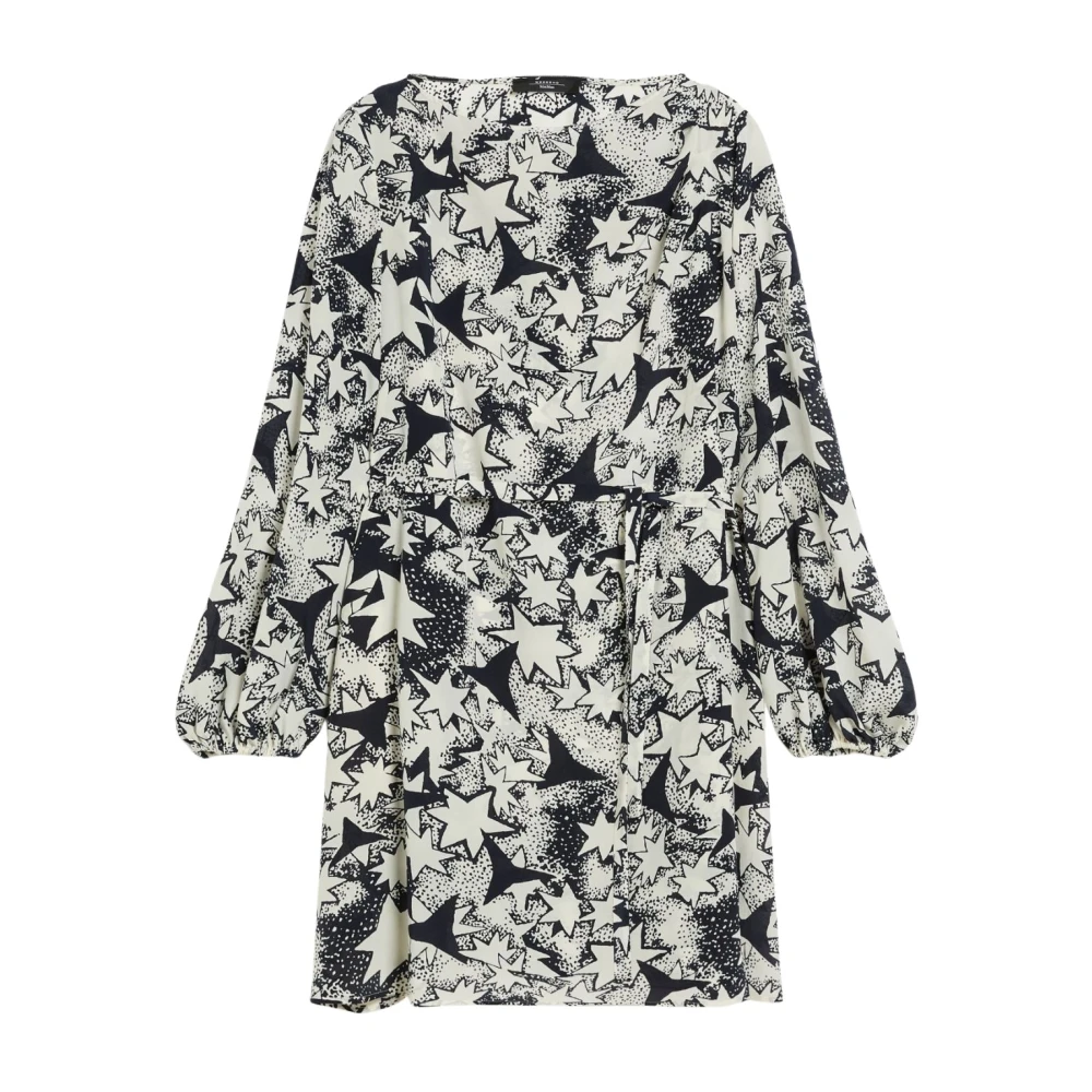 Max Mara Weekend Retrostijl Zijden Minijurk Blue Dames