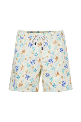 patterned-sky-blue-elasticized-waist-shorts