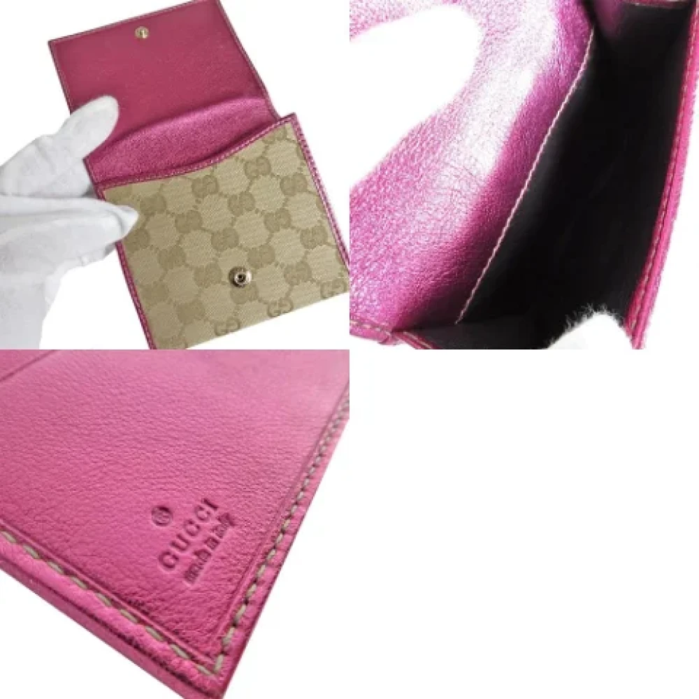 Gucci Vintage Pre-owned Leather wallets Beige Dames