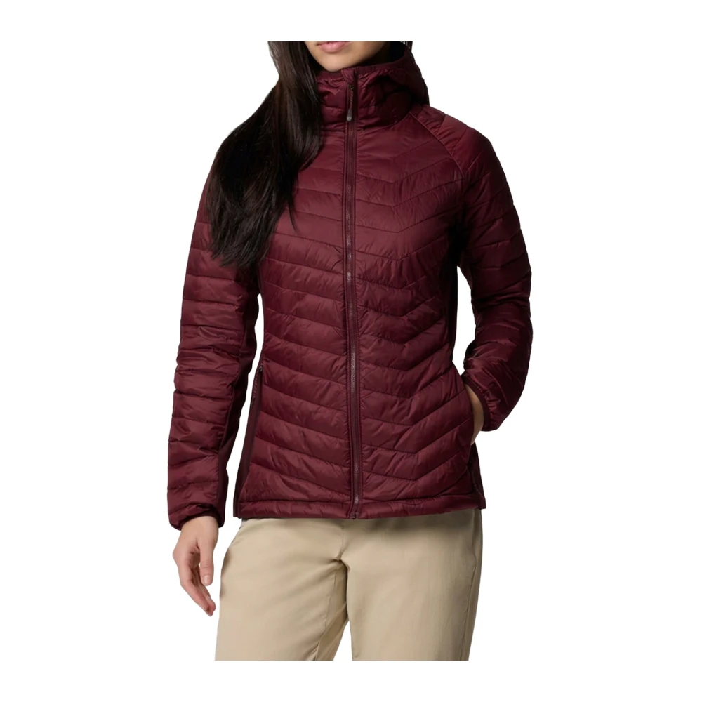 Columbia Women's Red Outdoor, Xl, Powder Pass Ii Hybrid Hooded Jacket