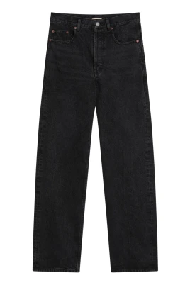 Svarta Straight Jeans för Kvinnor