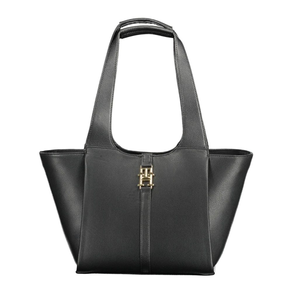 Tommy Hilfiger Women's Black Shoulder Bags, One Size, Shoulder Bag With Contrast Details