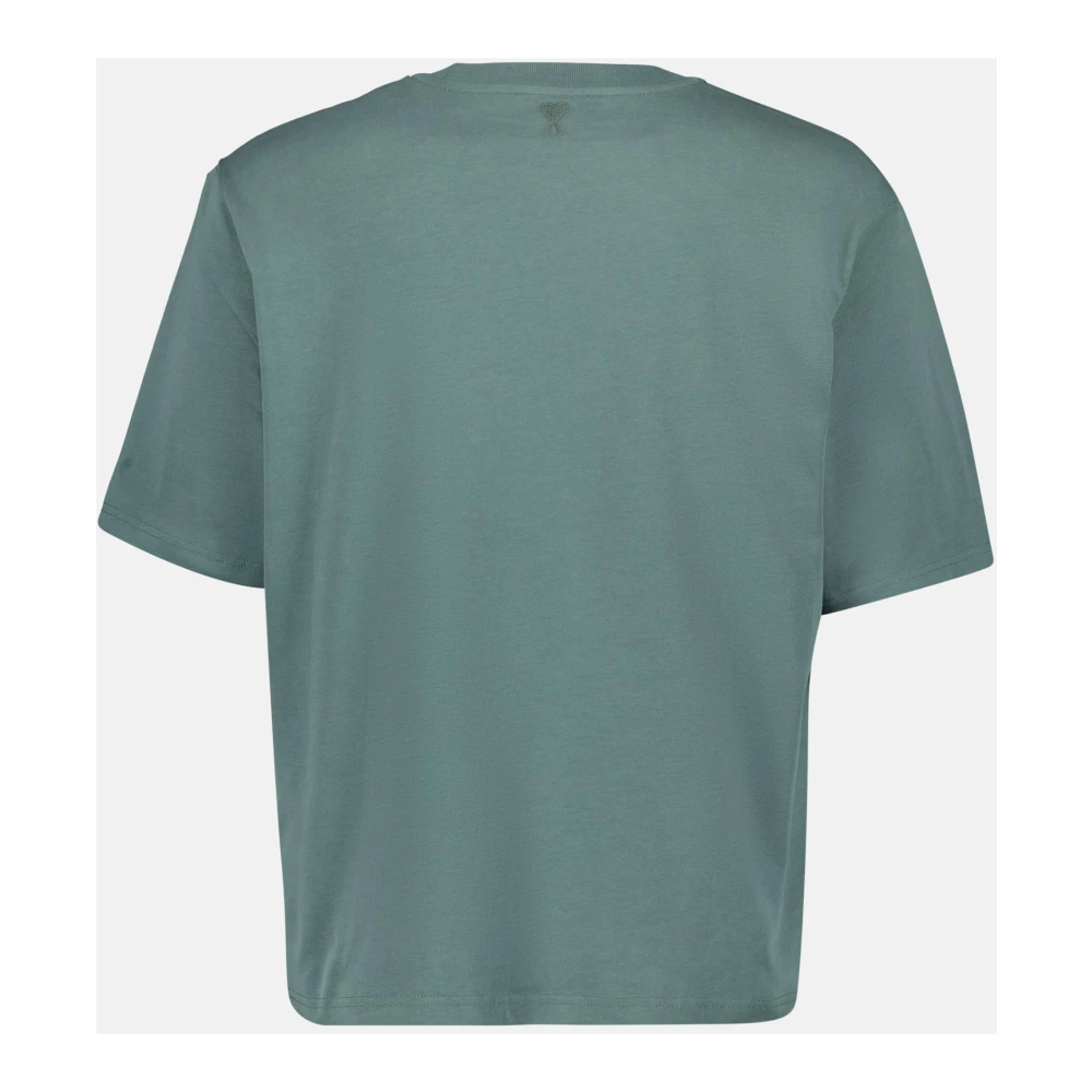 Ami Paris Biologisch Katoen Groen T-shirt Green Heren