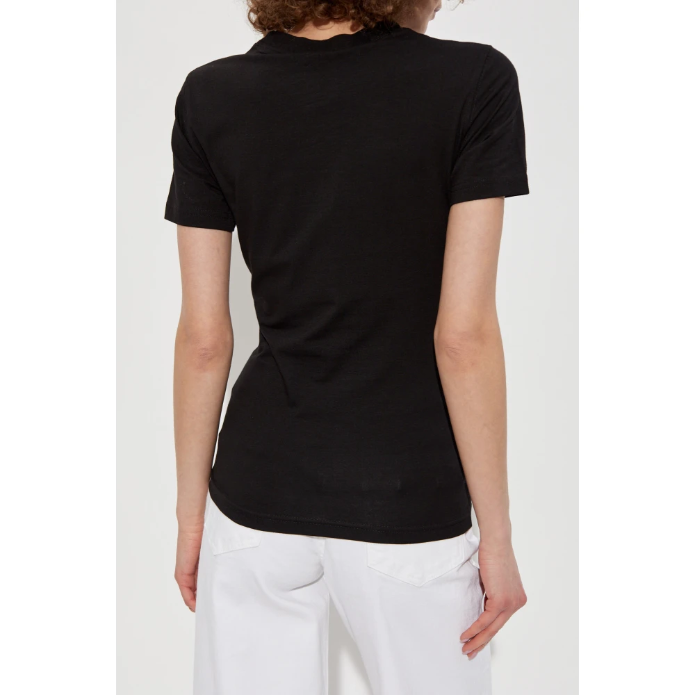 Versace Jeans Couture T-shirt met print en glinsterende applicaties Black Dames