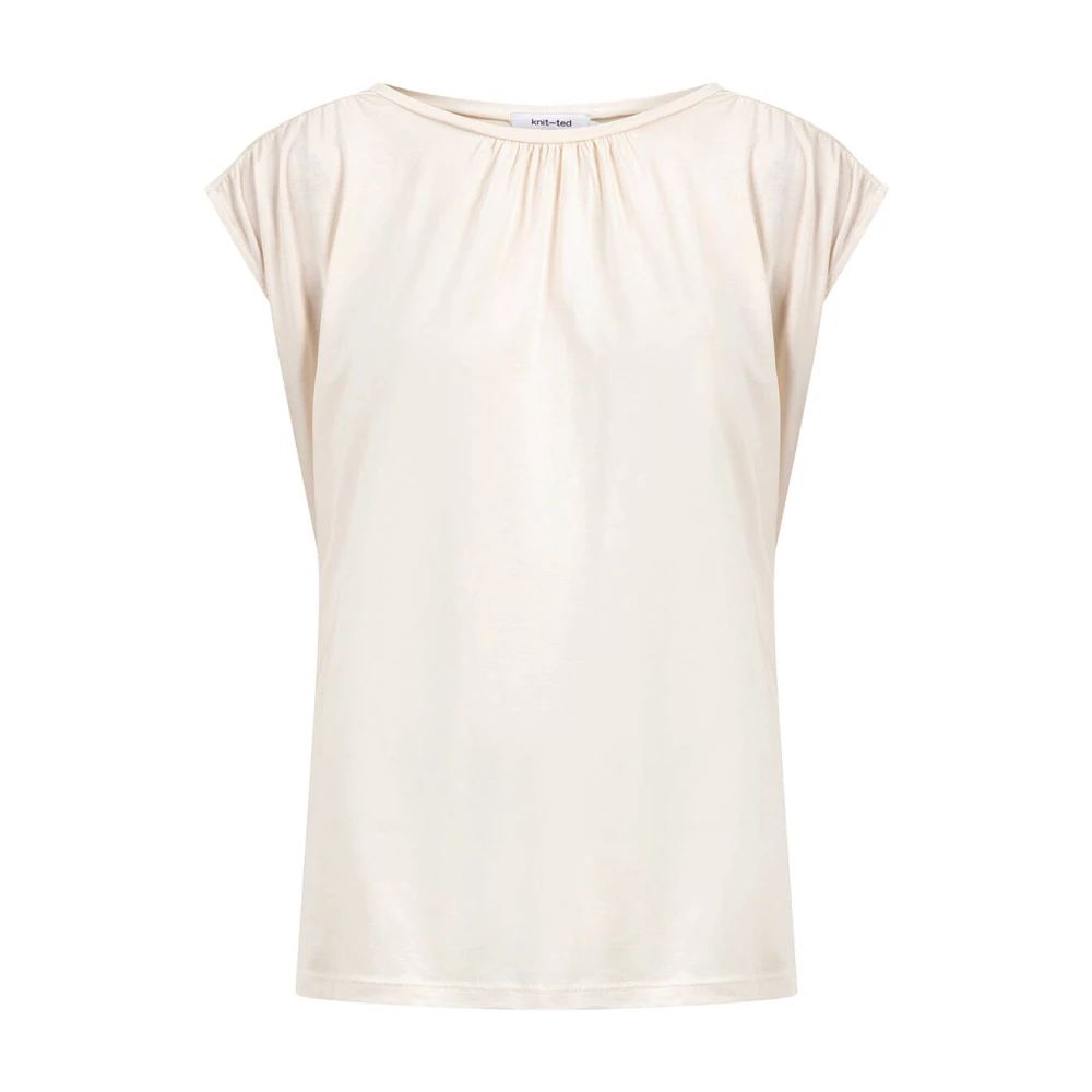 Knit-ted Mouwloze Harper Top Beige Dames