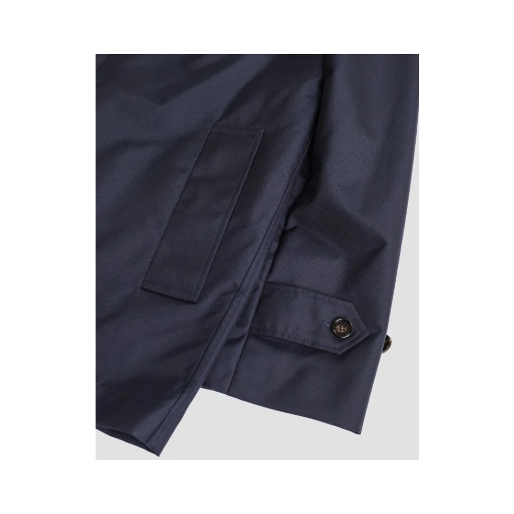 Burberry Navy Blue Gabardine Trench Jacket Blue Heren