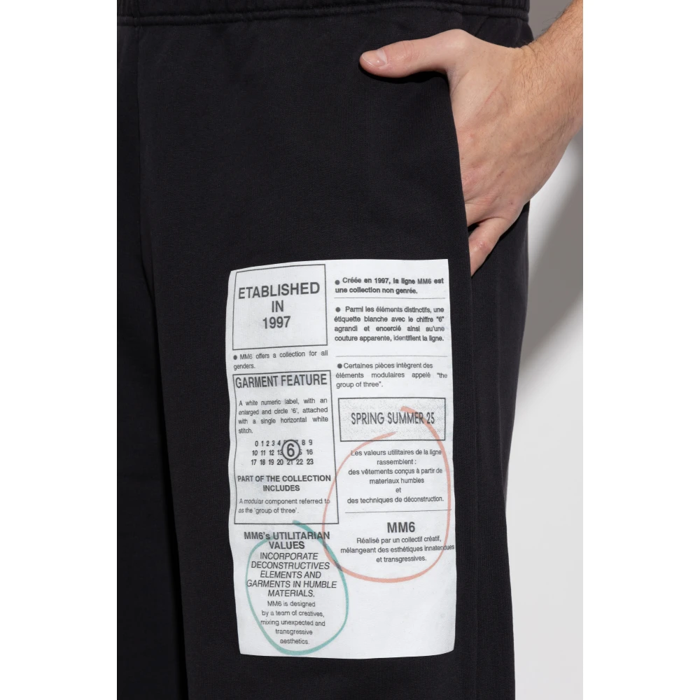 MM6 Maison Margiela Sweatpants met print Black Heren
