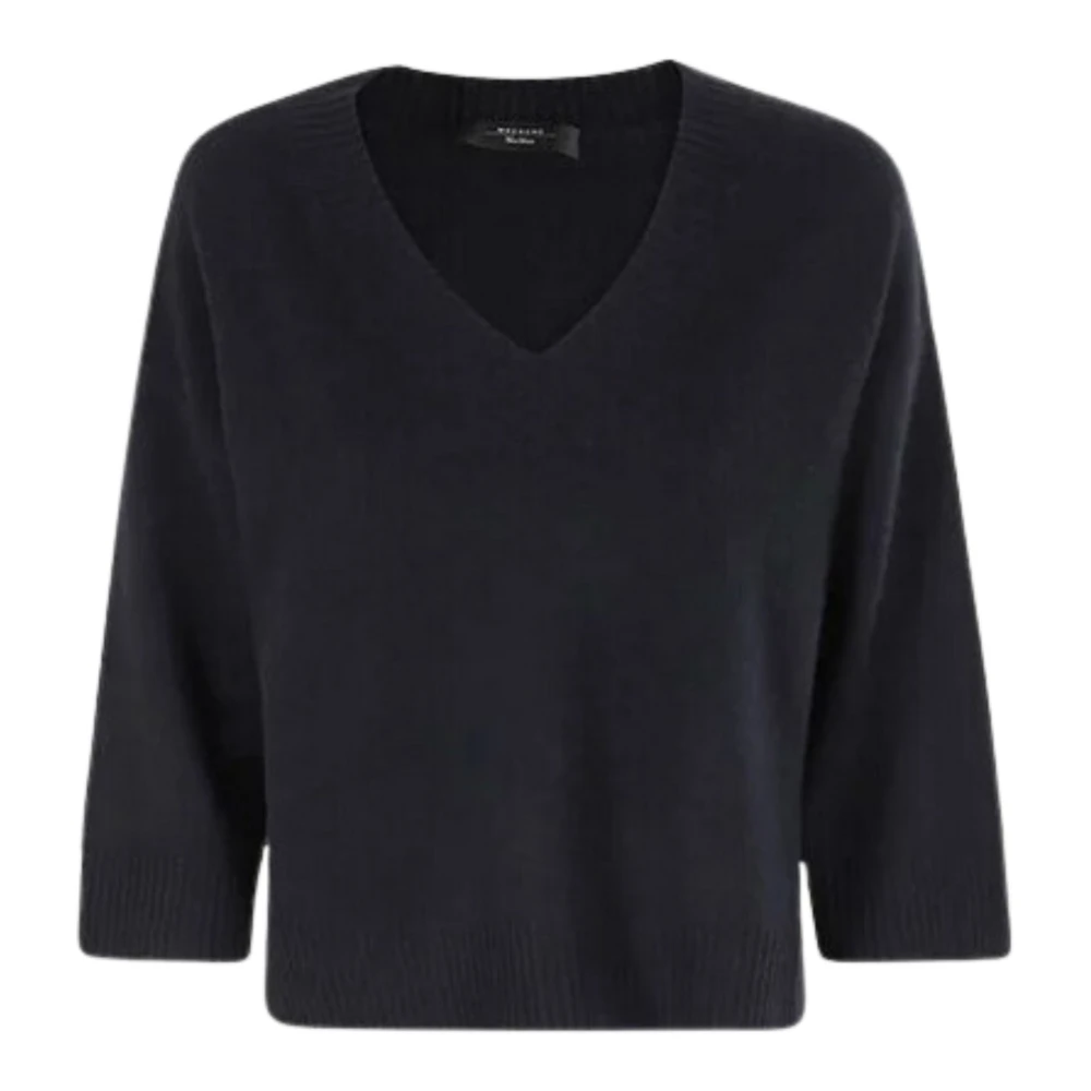 Max Mara Weekend Svart Kashmir Oversized Tröja Black, Dam